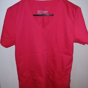 Grey's Anatomy scrub top medium Bright red